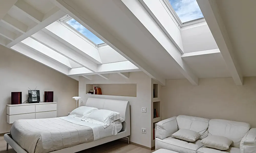 bedroom roof sky window blinds